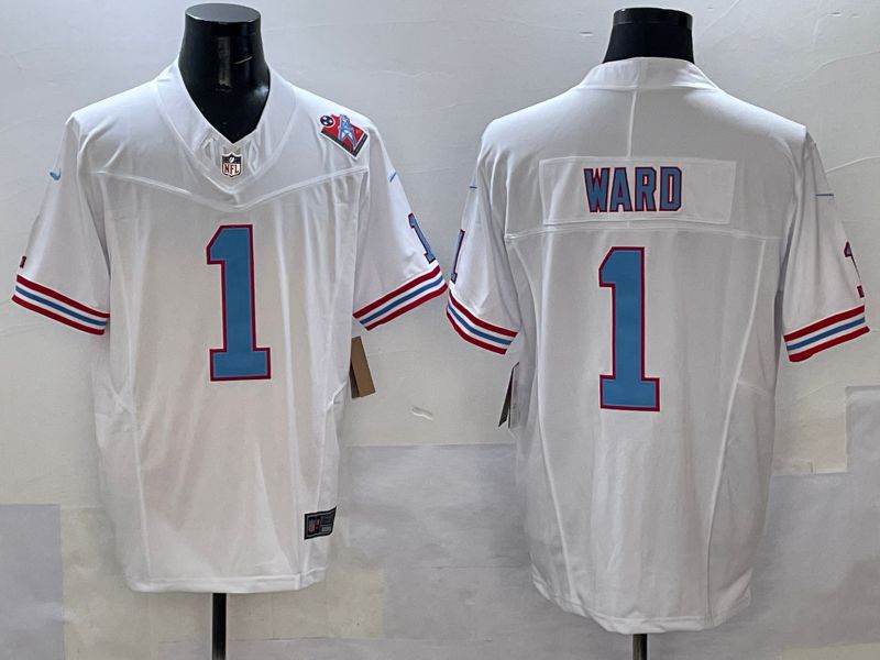 Men Tennessee Titans 1 Ward White Three generations 2025 Nike Limited NFL Jersey style 4